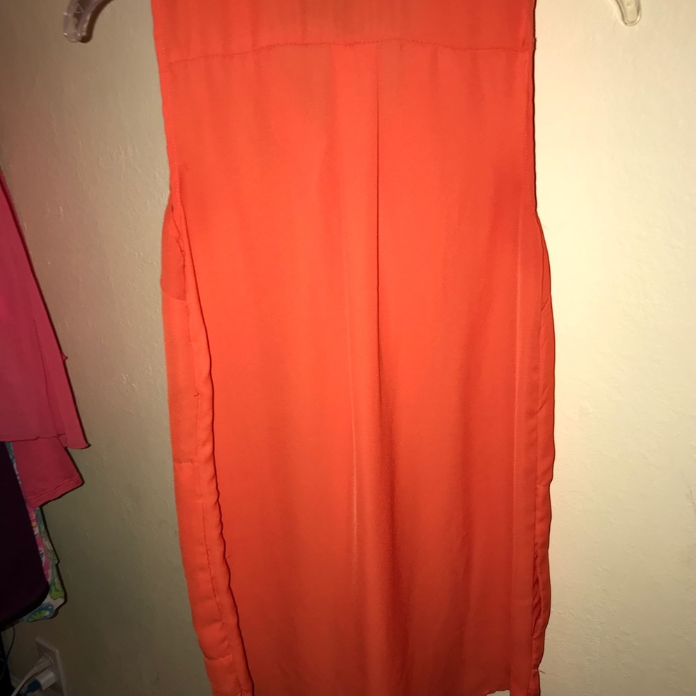 Long chiffon Orange Top